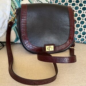 Brahmin Black and Brown Crossbody Bag